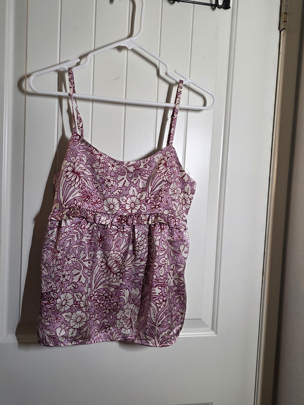 Floral Spaghetti-Strap Camisole in Light Pink